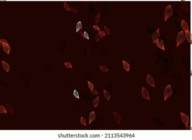 Plantilla pintada a mano de vectores naranja, amarillo claro. Una elegante ilustración brillante con hojas de estilo natural. La plantilla para el fondo de los teléfonos móviles.