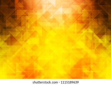 Light Yellow, Orange vector hexagon mosaic triangle mosaic. A completely new color illustration in a vague style. The best triangular design for your business.
