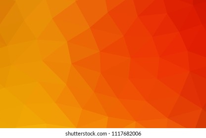 Light Yellow, Orange vector hexagon mosaic triangle mosaic. Creative geometric illustration in Origami style with gradient. The completely new template can be used for your brand book.