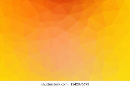 Light Yellow, Orange vector hexagon mosaic texture. Creative illustration in halftone style with gradient. The textured pattern can be used for background.