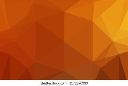 Light Yellow, Orange vector hexagon mosaic texture. An elegant bright illustration with gradient. Triangular pattern for your business design.