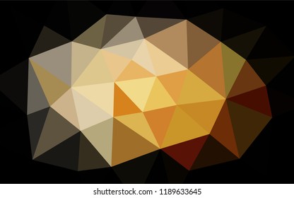 Light Yellow, Orange vector hexagon mosaic template. Geometric illustration in Origami style with gradient.  Triangular pattern for your business design.