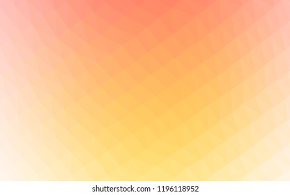 Light Yellow, Orange vector hexagon mosaic cover. Triangular geometric sample with gradient.  The best triangular design for your business.