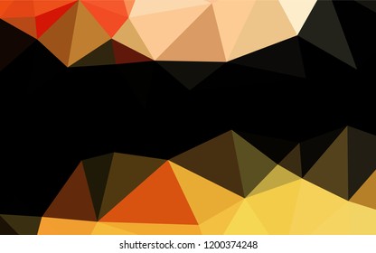 Light Yellow, Orange vector hexagon mosaic cover. Geometric illustration in Origami style with gradient.  A completely new template for your business design.