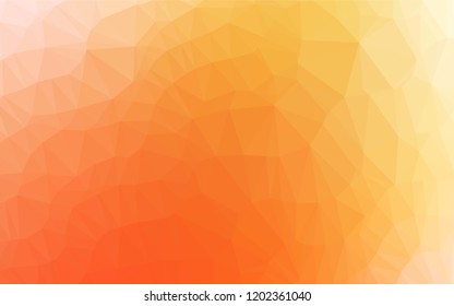 Light Yellow, Orange vector hexagon mosaic template. Geometric illustration in Origami style with gradient.  A completely new design for your business.