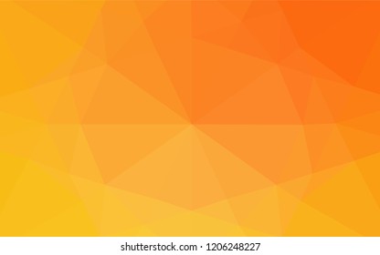 Light Yellow, Orange vector hexagon mosaic template. An elegant bright illustration with gradient. The textured pattern can be used for background.