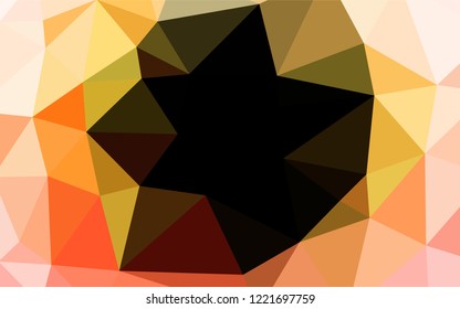 Light Yellow, Orange vector hexagon mosaic cover. A completely new color illustration in a vague style. Triangular pattern for your business design.