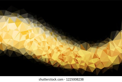 Light Yellow, Orange vector hexagon mosaic template. Shining illustration, which consist of triangles. A new texture for your design.