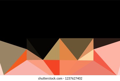 Light Yellow, Orange vector hexagon mosaic template. Triangular geometric sample with gradient.  Triangular pattern for your business design.