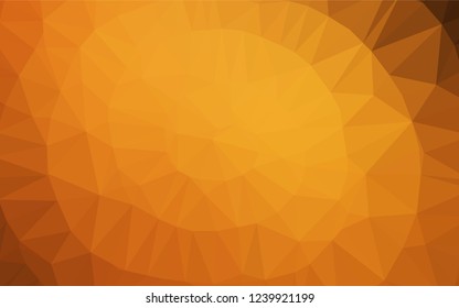 Light Yellow, Orange vector hexagon mosaic template. Geometric illustration in Origami style with gradient.  Brand new design for your business.