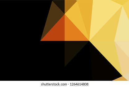 Light Yellow, Orange vector hexagon mosaic template. Geometric illustration in Origami style with gradient.  Brand new design for your business.