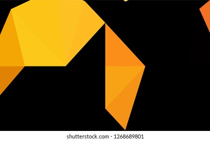 Light Yellow, Orange vector hexagon mosaic texture. Creative illustration in halftone style with gradient. The textured pattern can be used for background.