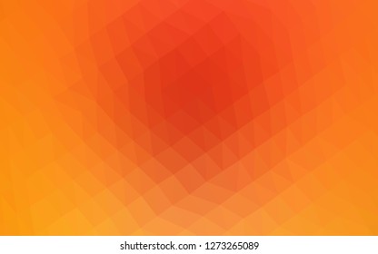 Light Yellow, Orange vector hexagon mosaic texture. Creative geometric illustration in Origami style with gradient. The completely new template can be used for your brand book.