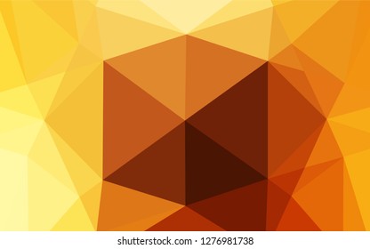 Light Yellow, Orange vector hexagon mosaic texture. Colorful abstract illustration with gradient. Brand new design for your business.