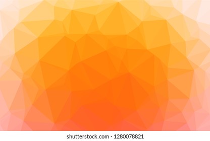 Light Yellow, Orange vector hexagon mosaic texture. Geometric illustration in Origami style with gradient.  Triangular pattern for your business design.