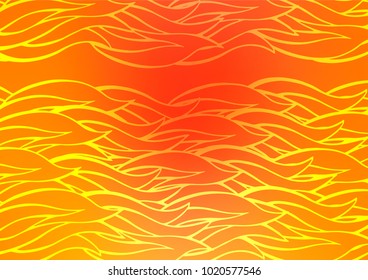 Light Yellow, Orange vector indian curved background. Geometric doodle illustration in Origami style with gradient. The doodle design can be used for your web site.
