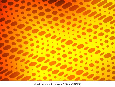 Light Yellow, Orange vector indian curved background. Modern geometrical abstract illustration with doodles. Hand painted design for web, wrapping, wallpaper.