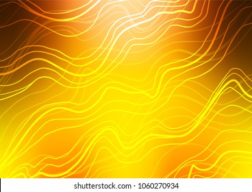 Light Yellow, Orange vector indian curved texture. An elegant bright illustration with lines in Natural style. Hand painted design for web, leaflet, textile.