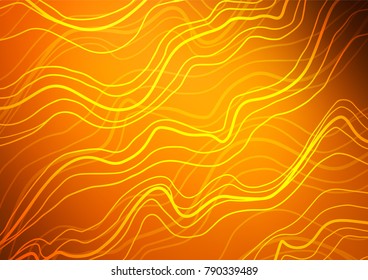 Light Yellow, Orange vector indian curved texture. Doodles on blurred abstract background with gradient. The pattern can be used for wallpapers and coloring books.