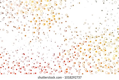 Light Yellow, Orange vector  layout with circle shapes. Abstract illustration with colored bubbles in nature style. Pattern can be used as texture of water, rain drops.