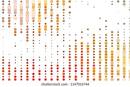 Light Yellow, Orange vector  layout with circle shapes. Blurred decorative design in abstract style with bubbles. Pattern can be used as texture of water, rain drops.