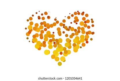 Light Yellow, Orange vector layout with circle spots. Colorful illustration with blurred circles in nature style. Pattern of water, rain drops.