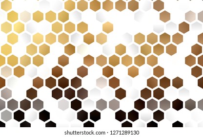 Light Yellow, Orange vector layout with hexagonal shapes. Glitter abstract illustration in hexagonal style. Pattern for ads, leaflets.