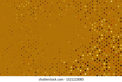 Light Yellow, Orange vector layout with circle shapes. Beautiful colored illustration with blurred circles in nature style. Pattern of water, rain drops.