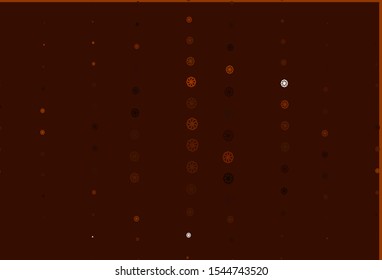 Light Yellow, Orange vector layout with bright snowflakes. Shining colored illustration with snow in christmas style. New year design for your business advert.