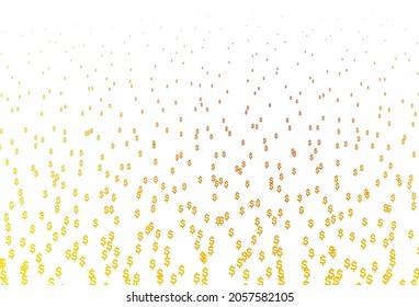 Light Yellow, Orange vector layout with banking symbols. Abstract illustration with colored financial digital symbols. Template for ads of markets, loans.