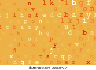 Light yellow, orange vector layout with latin alphabet. Modern geometrical illustration with ABC english symbols. Smart design for your business advert of university.