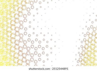 Layout de vetor amarelo claro, laranja com formas circulares. Ilustração abstrata brilhante com gotas turvas de chuva. Modelo completamente novo para o seu livro de marcas.