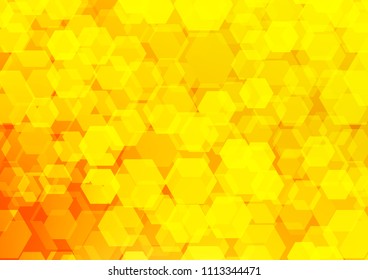 Light Yellow, Orange vector low poly background. Shining illustration, which consist of hexagons. The textured pattern can be used for background.
