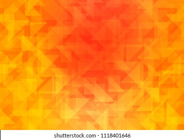 Light Yellow, Orange vector low poly layout. Geometric illustration in Origami style with gradient.  The textured pattern can be used for background.