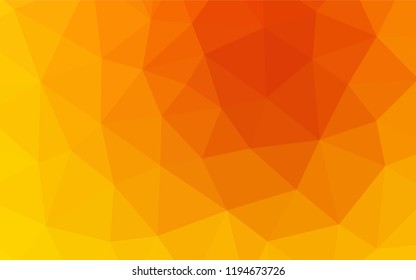Light Yellow, Orange vector low poly layout. Glitter abstract illustration with an elegant design. The polygonal design can be used for your web site.