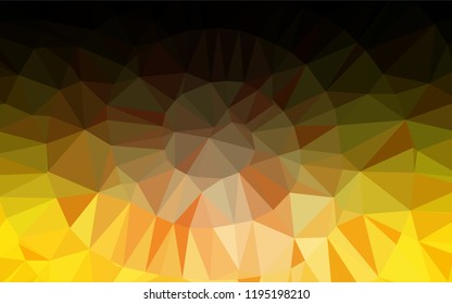 Light Yellow, Orange vector low poly texture. Creative illustration in halftone style with gradient. Brand new style for your business design.
