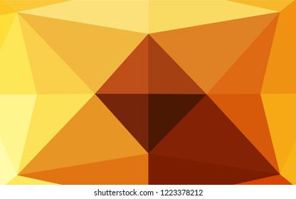 Light Yellow, Orange vector low poly cover. A vague abstract illustration with gradient. The best triangular design for your business.