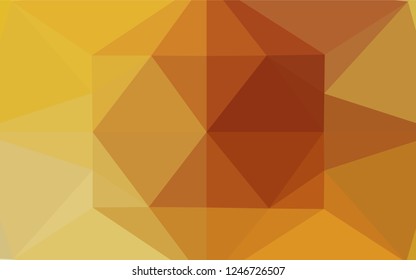 Light Yellow, Orange vector low poly cover. Shining illustration, which consist of triangles. The elegant pattern can be used as part of a brand book.