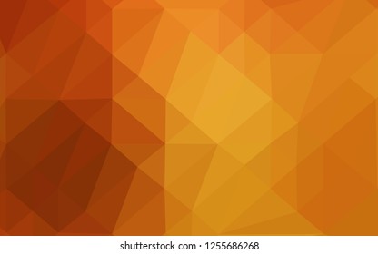 Light Yellow, Orange vector low poly layout. Triangular geometric sample with gradient.  Completely new design for your business.