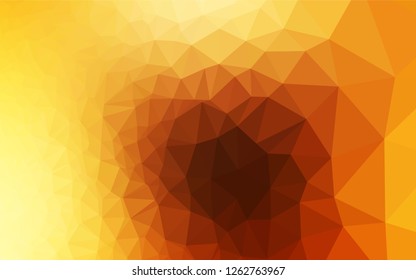 Light Yellow, Orange vector low poly cover. Triangular geometric sample with gradient.  A new texture for your design.