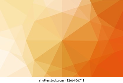 Light Yellow, Orange vector low poly cover. Geometric illustration in Origami style with gradient.  Brand new style for your business design.