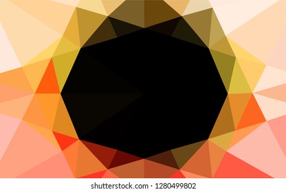Light Yellow, Orange vector low poly texture. Shining illustration, which consist of triangles. Brand new style for your business design.