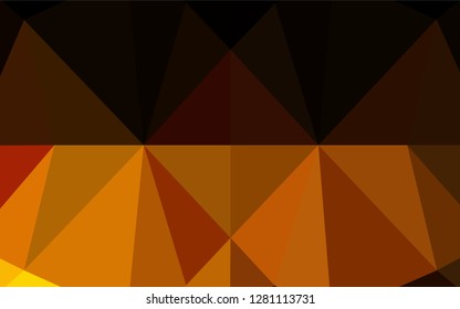 Light Yellow, Orange vector low poly layout. A sample with polygonal shapes. Triangular pattern for your business design.