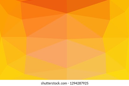 Light Yellow, Orange vector low poly layout. Glitter abstract illustration with an elegant design. Template for a cell phone background.