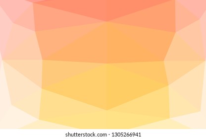 Light Yellow, Orange vector low poly cover. Shining illustration, which consist of triangles. Template for your brand book.