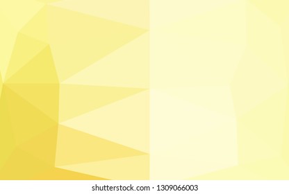 Light Yellow, Orange vector low poly cover. Shining illustration, which consist of triangles. Completely new design for your business.