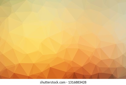 Light Yellow, Orange vector low poly texture. Colorful abstract illustration with gradient. Triangular pattern for your business design.