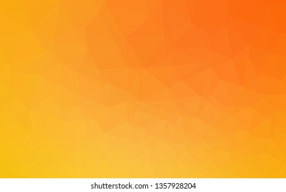 Light Yellow, Orange vector low poly layout. Colorful illustration in Origami style with gradient.  Completely new template for your business design.