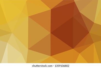 Light Yellow, Orange vector low poly texture. A sample with polygonal shapes. The polygonal design can be used for your web site.