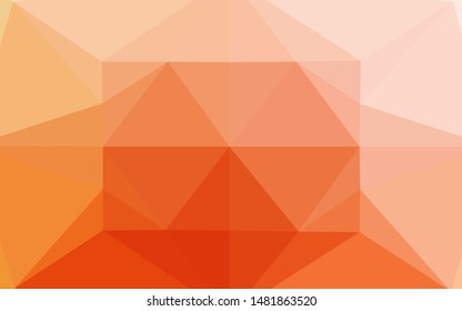 Light Yellow, Orange vector low poly texture. Glitter abstract illustration with an elegant design. The polygonal design can be used for your web site.
